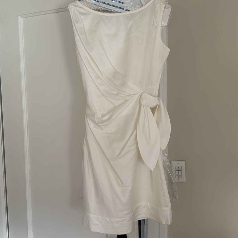 Diane von Furstenberg white side tie dress